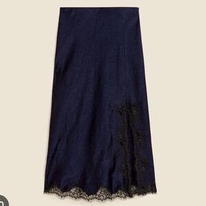 J. Crew Navy & Black Satin Slip Skirt (sold out online)